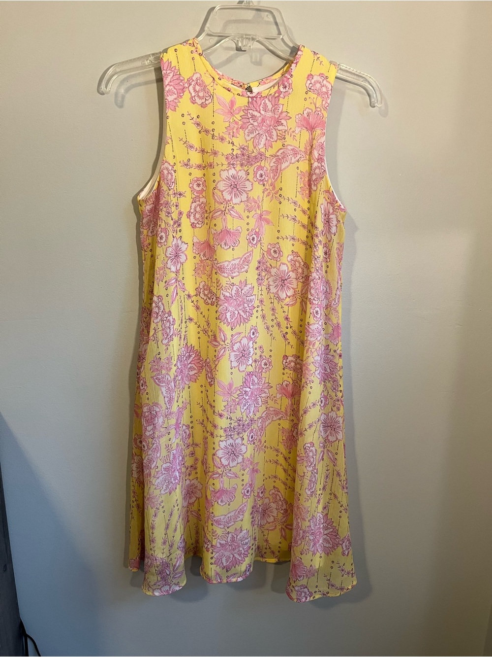 TOMMY HILFIGER Yellow & Pink Sleeveless Swing Dress